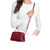 Michael Kors Outlet Ashton Extra-Small Camera Crossbody Bag (Maroon) 35F6S9QC0I-Maroo