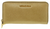Michael Kors Women's Jet Set Travel Continental Saffiano Wristlet Leather Wallet Baguette - Pale Gold 32S5MTVE9M-740