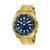 Invicta Men's 48mm Pro Diver Quartz Blue Web Dial 18K Gold Plated SS Watch 25793