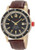 red line Men's RL-50013-YG-01-BR Meter Automatic Black Dial Brown Leather Wat...