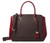 MICHAEL Michael Kors Benning Large Logo And Leather Satchel Brown/Red 30F8GN4S3B-BRNMR