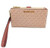Michael Kors Jet Set Travel Double Zip Saffiano Leather Wristlet Wallet (Ballet PVC/Pink)