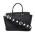 MICHAEL Michael Kors Selma Large TZ Satchel Handbag Tote with 3D Stud Floral Strap Black 35S9SLMS7L-001