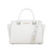Michael Kors Selma Saffiano Leather Medium Top Zip Satchel Bag (Optic White) 35H8GLMS2L-085