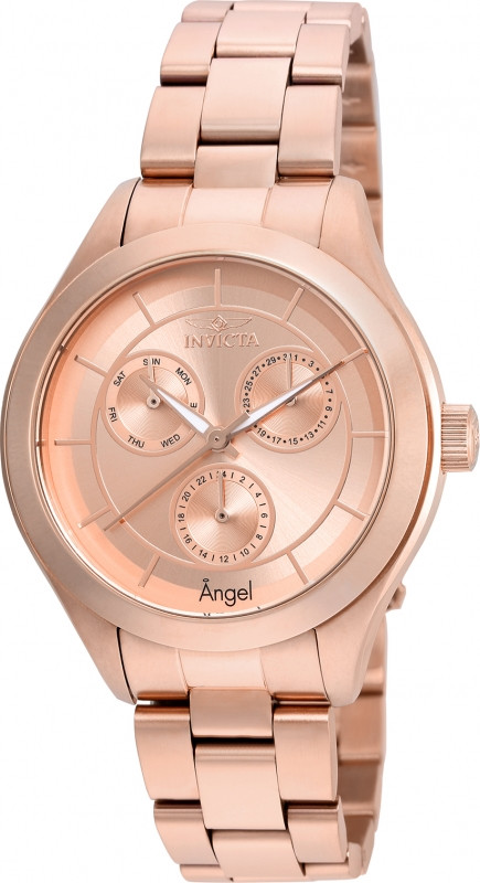 Invicta Angel Lady 38mm Stainless Steel Rose Gold Dial VH68 Quartz Watch