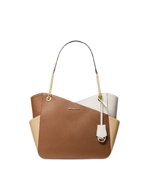 Michael Kors Jet Set Large Color-Block Saffiano Leather Tote Bag