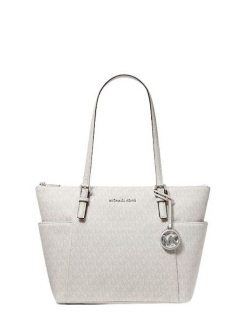 NWT🔥 Rare 🔥 Michael Kors Jet Set Airplane Print Tote, Optic White.