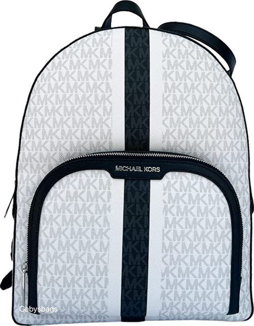 Michael Kors Sport Logo Large Backpack Bag Tote Black/White NEW NWT