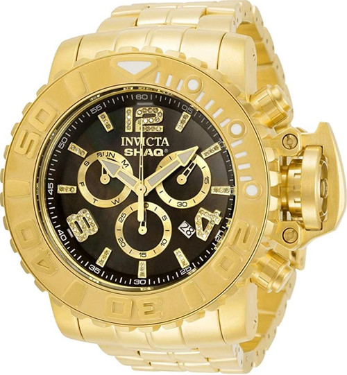 Invicta Men's 33718 SHAQ Quartz Chronograph Black Dial Watch