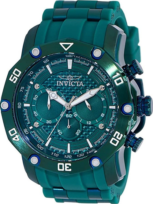 Invicta Men's 40689 Pro Diver Quartz Chronograph Green Dial Watch ...