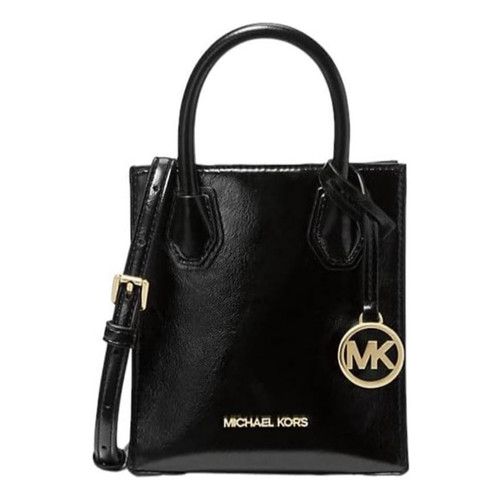 Michael Kors Mercer Extra-Small Pebbled Leather Crossbody Bag (Black ...