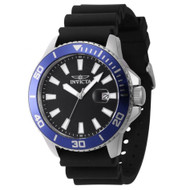 Invicta Men's 46089 Pro Diver Quartz 3 Hand Black Dial Watch