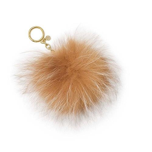 Michael Kors Women's Pom Pom Large Fur Key Chain, Natural, OS ...