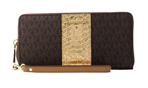 leather continental wristlet michael kors