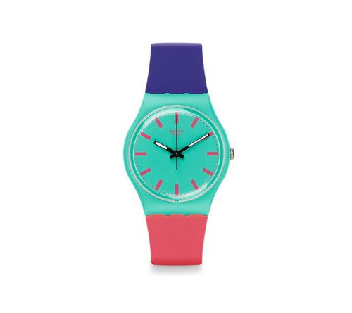 アナログ腕時計 SWATCH GALORE SHUNBUKIN Women's Urethane Watch GG215 Swatch Shunbukin Teal Dial Plastic Silicone Quartz Ladies