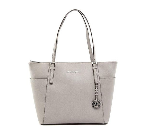 Michael Kors Large Jet Set Item E/W Pearl Grey Tote Handbag 30F4STTT9L-081