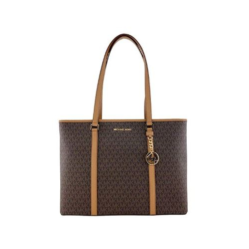 Michael Kors Womens Sady Multifunction Top Zip Tote Bag Brown L