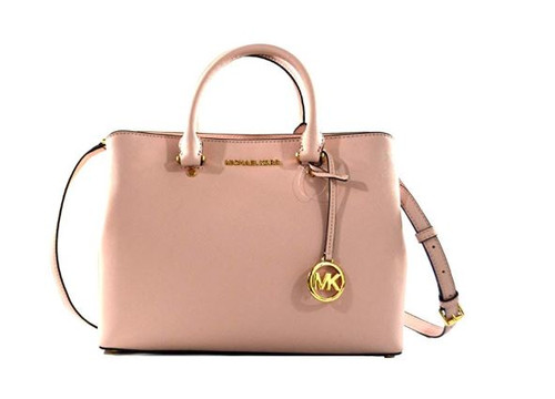 Michael Kors Selma Saffiano Leather Medium Top Zip Satchel Bag (Blossom)  35H8GLMS2L-656 - AllGlitters