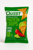 Quest Tortilla Style Protein Chips Variety Pack includes 12 bags (6 Chili Lime + 6 Nacho Cheese) with 18–20g protein per bag—keto-friendly, low-carb, bold-flavored snacks.