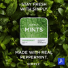 Simply Mints Peppermint 3 Pack includes 90 refreshing mints made with clean ingredients in three convenient travel-friendly tins.