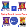 Spicy Snack Lover Pack from A Complete Cart — 40 individually wrapped snacks across 4 fan-favorite brands in one curated bundle, perfect for heat-seekers and spicy snack challenges.