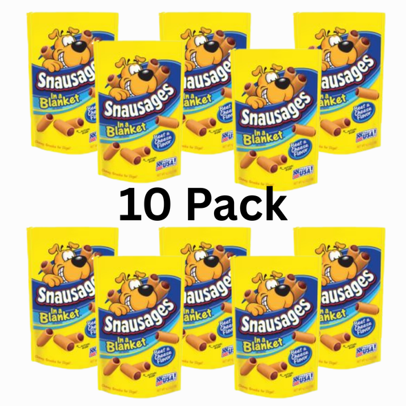 In Blanket Dog Snacks Beef & Cheese Flavor, 4.5 oz (10 Pack) deliver soft, chewy, savory treats perfect for training, rewards, and everyday dog snacking.