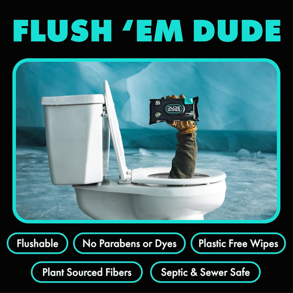 DUDE Wipes XL Flushable Wet Wipes Variety Pack includes Mint Chill and Unscented wipes— 200 extra-large, septic-safe wipes with Aloe & Vitamin E.