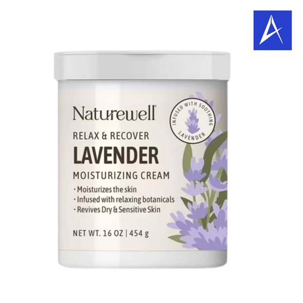 NatureWell Lavender Moisturizing Cream 16 oz delivers deep hydration with a calming lavender scent for smooth, nourished skin.