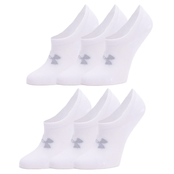 Shop Under Armour Women's Breathe Lite Liner Socks 6-Pack White, Size M. Mesh ventilation, signature heel grip, no-show liner profile.