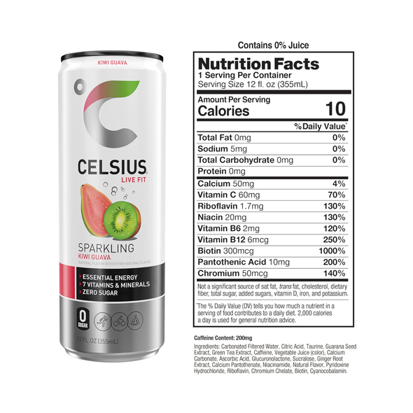 Shop CELSIUS Sparkling Kiwi Guava 12 fl oz at A Complete Cart. Energy Drink with sparkling kiwi guava flavor. Everyday low price.