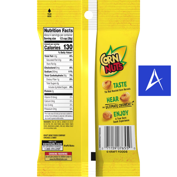 Shop Corn Nuts Chile Picante 4oz at A Complete Cart. Toasted corn kernels with chilli and lime heat. Builds as you eat. 4 oz bag. Local delivery in Atlanta.