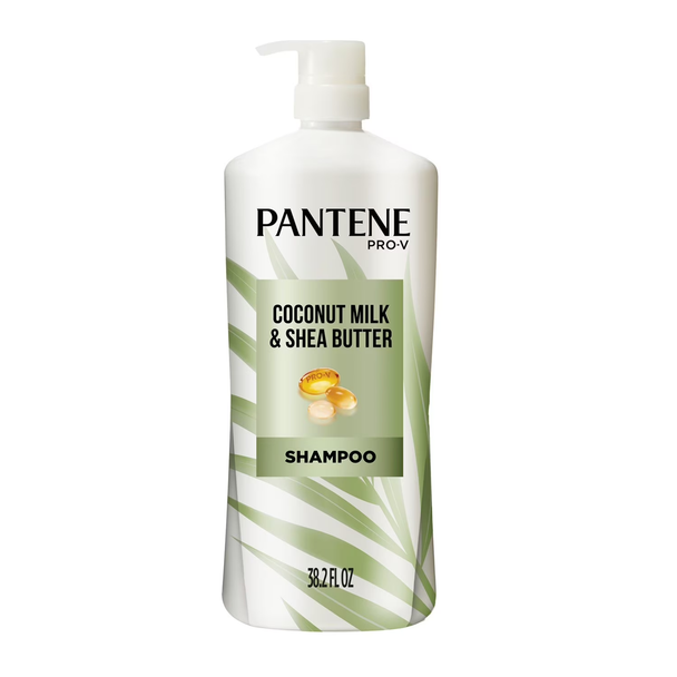 Shop Pantene Pro-V Nourishing Coconut Milk & Shea Butter Shampoo in a 38.2 fl oz bulk bottle — deep moisture for dry hair.