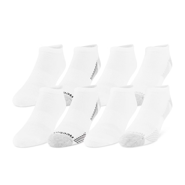 Shop Reebok Men's 8-Pack Cushion Low-Cut Socks White, Size 6-12.5. Cushioned footbed, moisture-wicking, no-show profile.