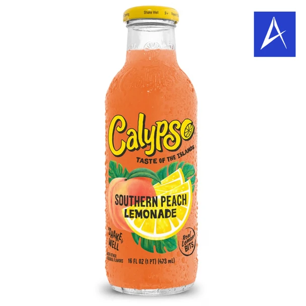 Shop Calypso Southern Peach Lemonade 16oz at A Complete Cart. Island-style lemonade with real lemon bits, caffeine free, 16 fl oz glass bottle. Everyday low price.