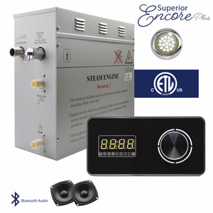 Encore Plus Horizontal Steam Generator Kit with White LED Lights