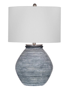 Midlands 26" Table Lamp in Textured Matte Blue Stone