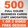 500 Business Cards (14PT Uncoated)