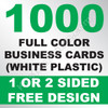 1000 Business Cards (White Plastic)