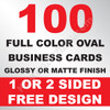 100 Business Cards (Oval)