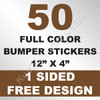 50 Bumper Stickers 12x4