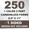 250 2 Part Carbonless Forms 8.5x11