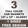 3 Car Magnets 12x18