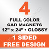 4 Car Magnets 12x24