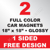 2 Car Magnets 18x18