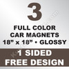 3 Car Magnets 18x18