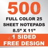 500 Notepads 8.5x11