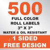 500 Roll Labels 3x3