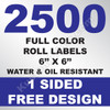 2500 Roll Labels 6x6