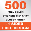 500 Stickers 8.5x11