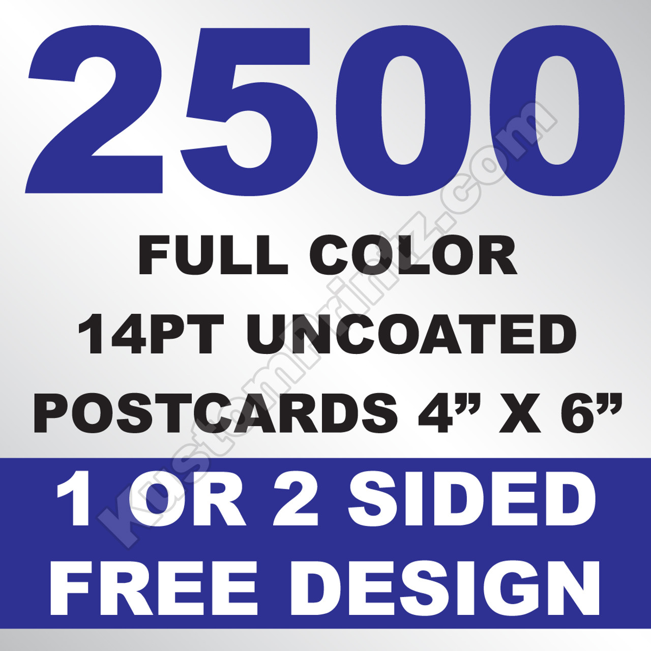 2500 14PT Uncoated Postcards 4x6